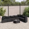 vidaXL 8 Piece Garden Sofa Set with Cushions Black Poly Rattan