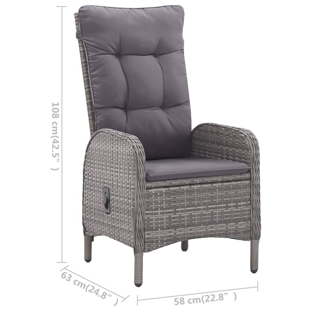 vidaXL 5 Piece Garden Dining Set Grey