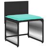 vidaXL 7 Piece Garden Dining Set with Cushions Black Poly Rattan