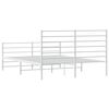 vidaXL Metal Bed Frame without Mattress with Footboard White 150x200cm
