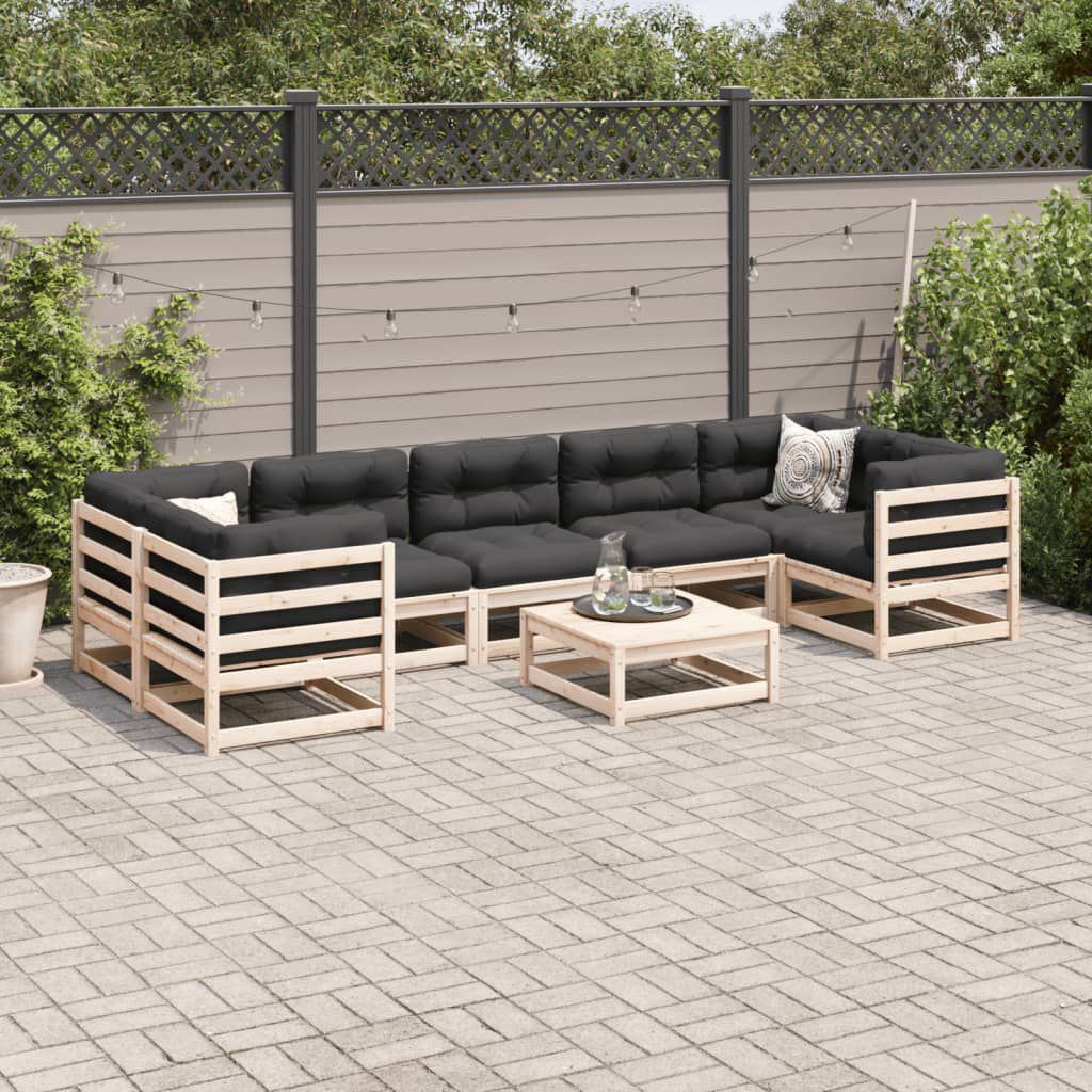 vidaXL 8 Piece Garden Sofa Set with Cushions Solid Wood Pine
