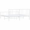 vidaXL Metal Bed Frame without Mattress with Footboard White 193x203cm