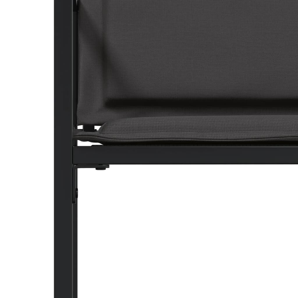 vidaXL Garden Chairs with Cushions 4 pcs Black Steel and Textilene