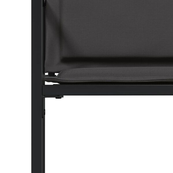 vidaXL Garden Chairs with Cushions 4 pcs Black Steel and Textilene