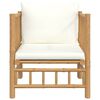 vidaXL Garden Sofa with Cream White Cushions Bamboo