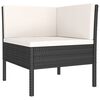 vidaXL 11 Piece Garden Lounge Set with Cushions Poly Rattan Black