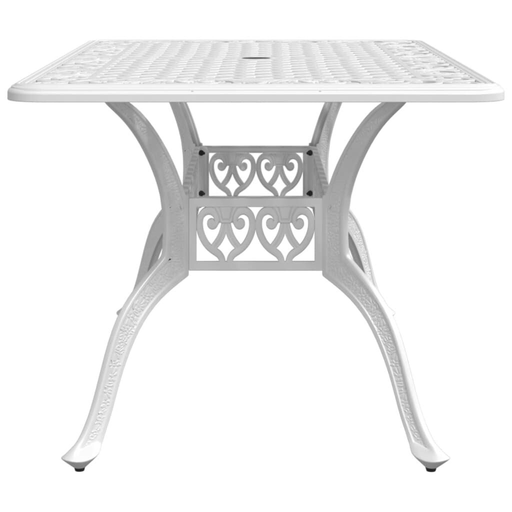 vidaXL Garden Table White 150x90x72 cm Cast Aluminium