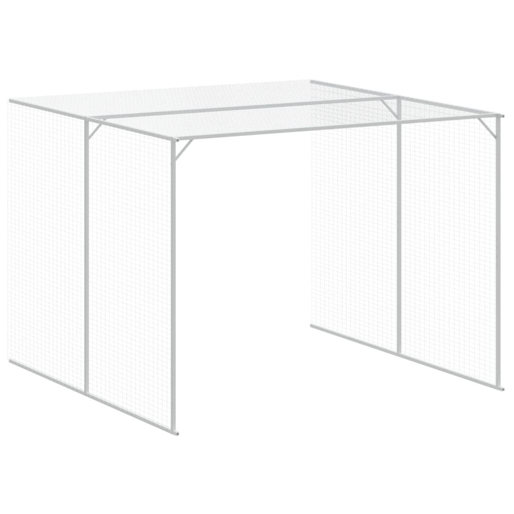 vidaXL Dog House with Run Anthracite 214x1273x181 cm Galvanised Steel