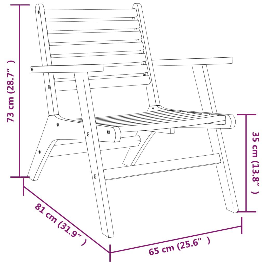 vidaXL Garden Chairs 2 pcs Solid Acacia Wood