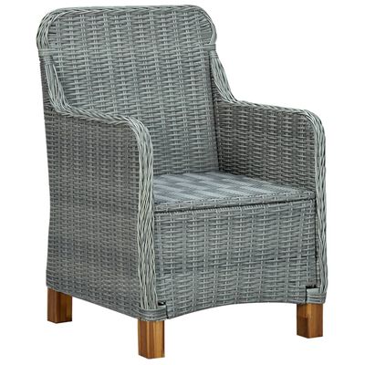 vidaXL 9 Piece Outdoor Dining Set with Cushions Poly Rattan Light Grey