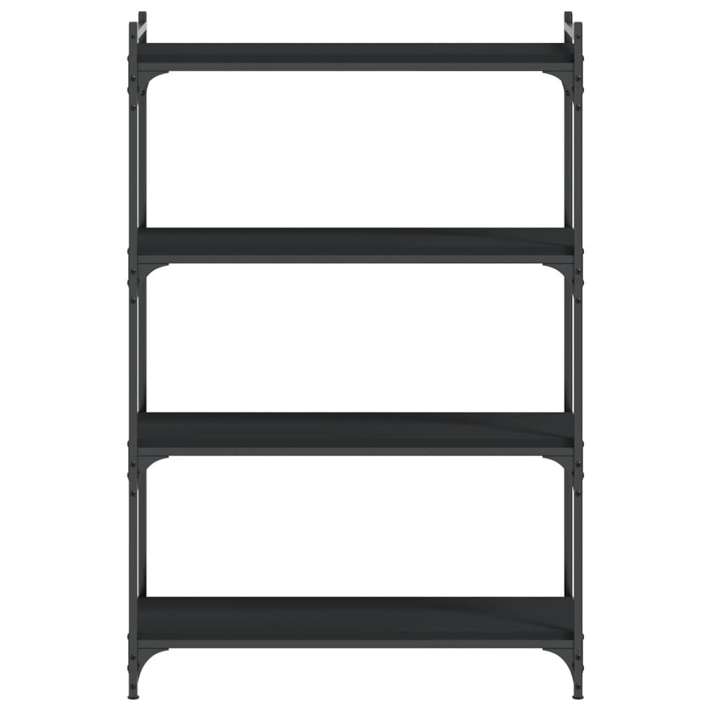 vidaXL Bookcase 4-Tier Black 80x30x120 cm Engineered Wood