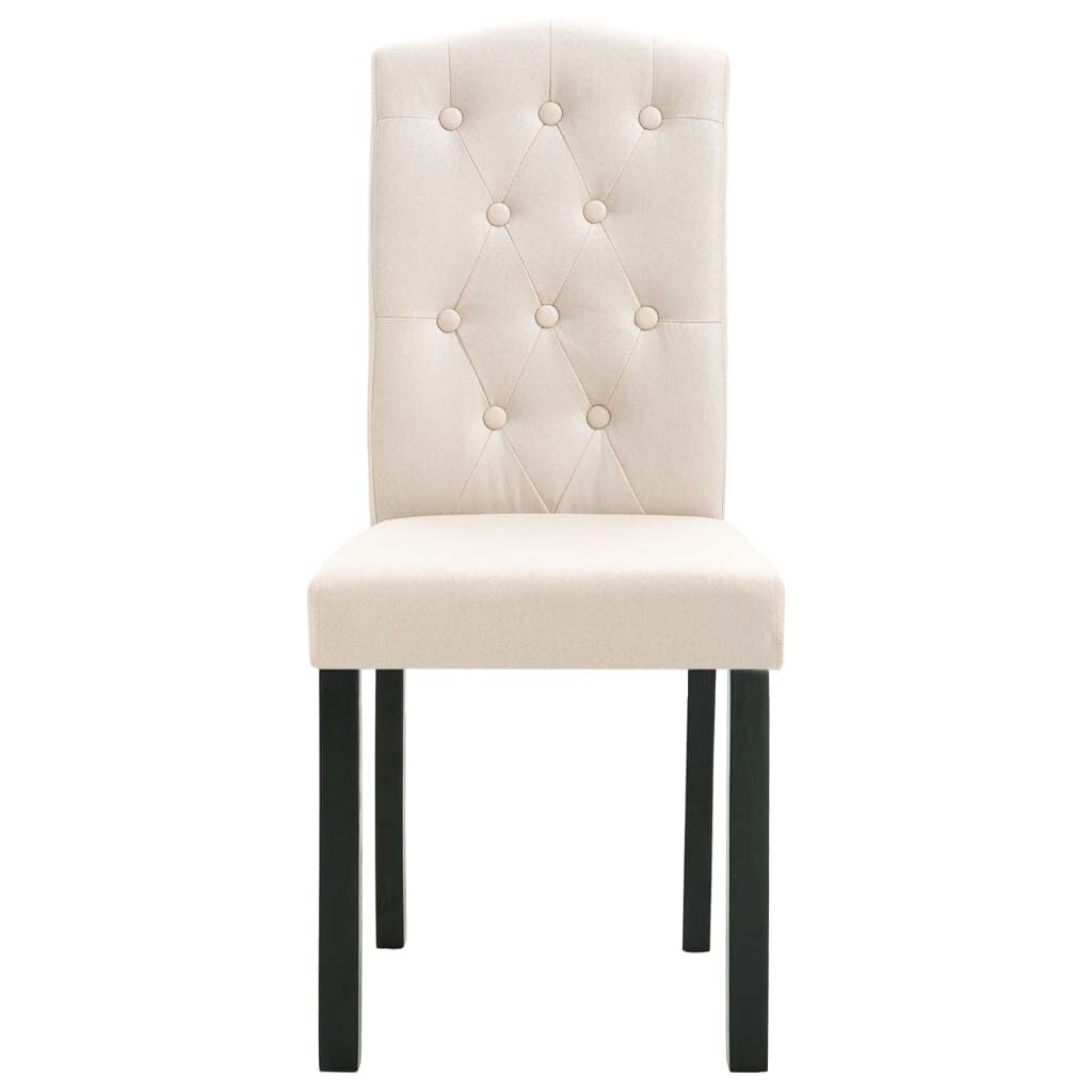 vidaXL Dining Chairs 4 pcs Cream Fabric