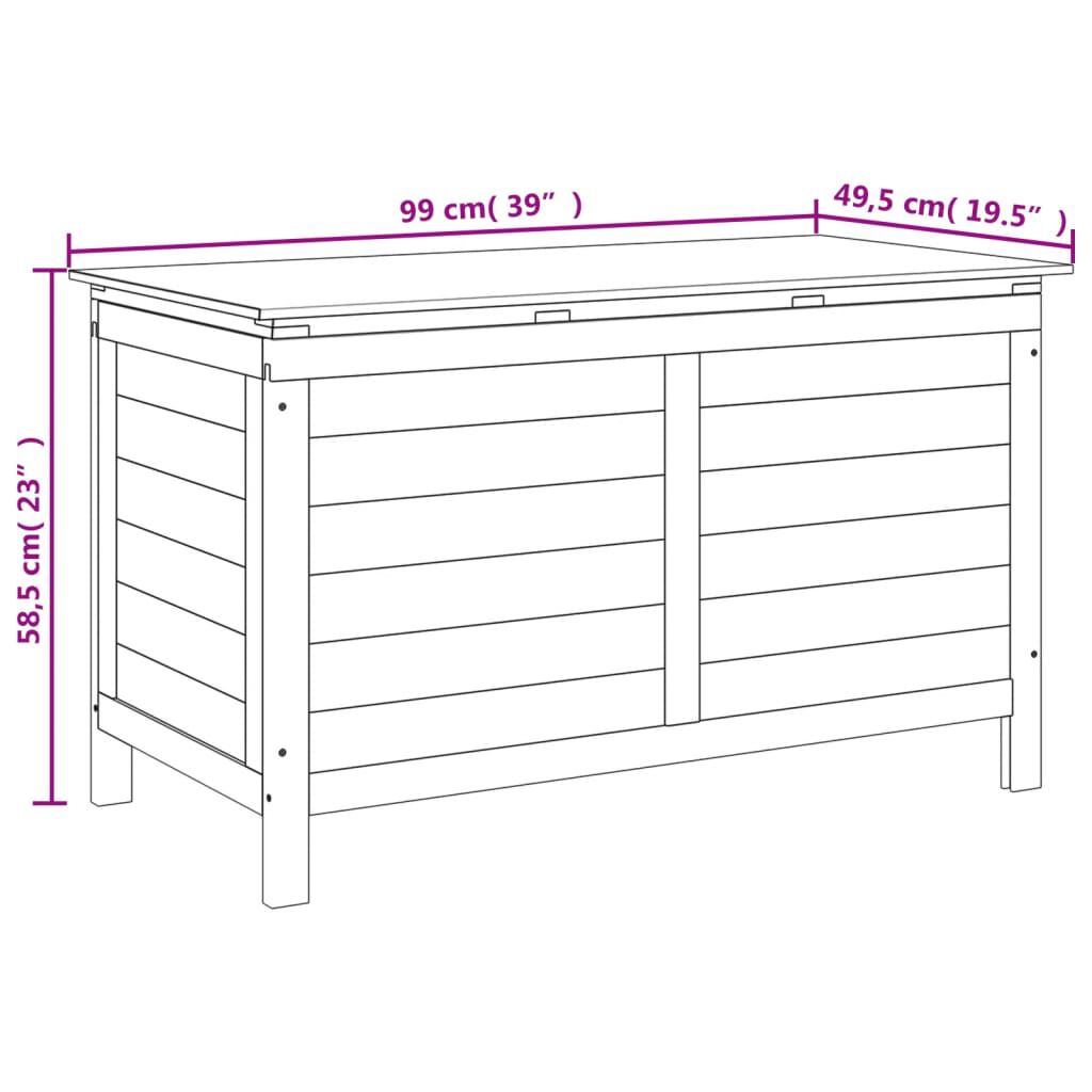 vidaXL Garden Storage Box 99x49.5x58.5 cm Solid Wood Fir
