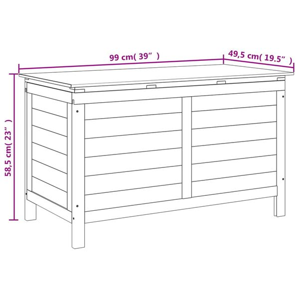 vidaXL Garden Storage Box 99x49.5x58.5 cm Solid Wood Fir