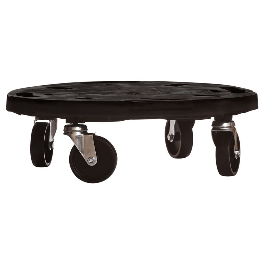 vidaXL Plant Trolley with Wheels Diameter 40 cm Black 275 kg