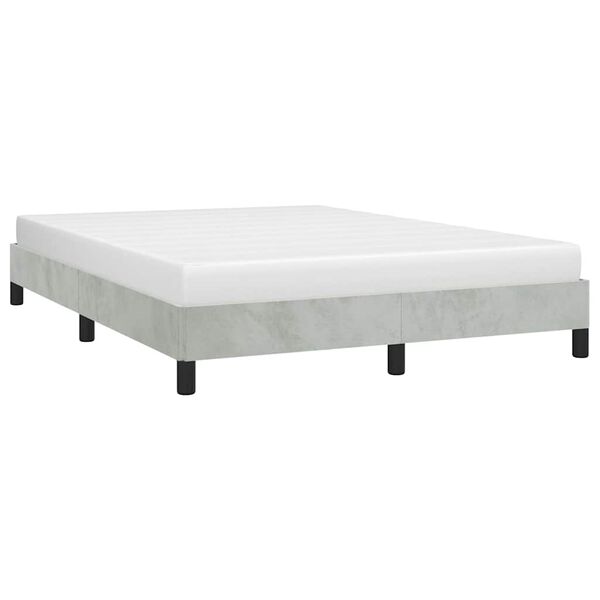 vidaXL Bed Frame without Mattress Light Grey 137x190 cm Full Velvet