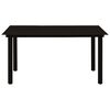 vidaXL Garden Dining Table Black 150x80x74 cm Steel and Glass
