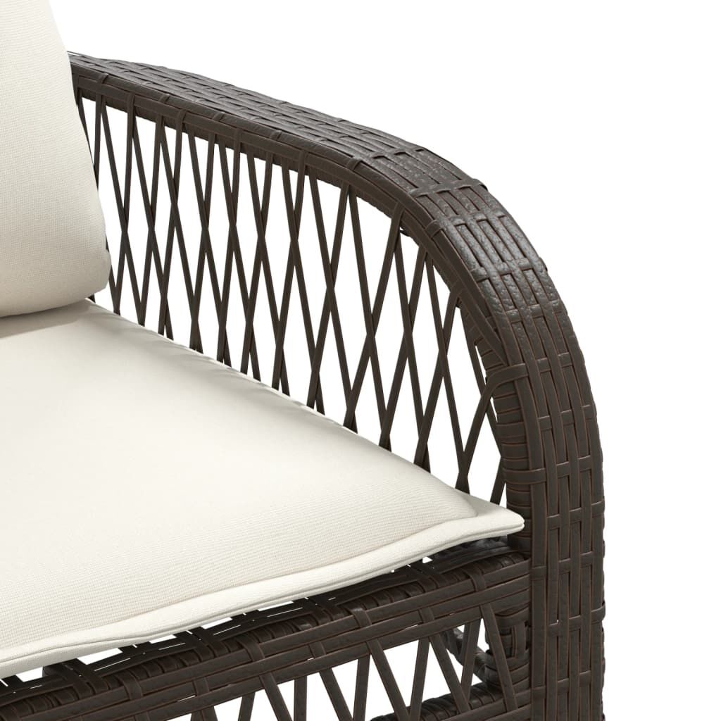 vidaXL 4 Piece Garden Sofa Set with Cushions Brown Poly Rattan