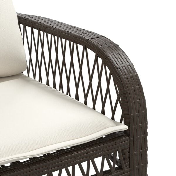 vidaXL 4 Piece Garden Sofa Set with Cushions Brown Poly Rattan