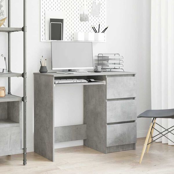 vidaXL Desk Concrete Grey 90x45x76 cm Engineered Wood