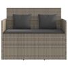 vidaXL Garden Bench with Cushions Grey Poly Rattan
