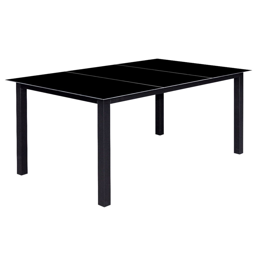 vidaXL 9 Piece Folding Outdoor Dining Set Aluminium Black