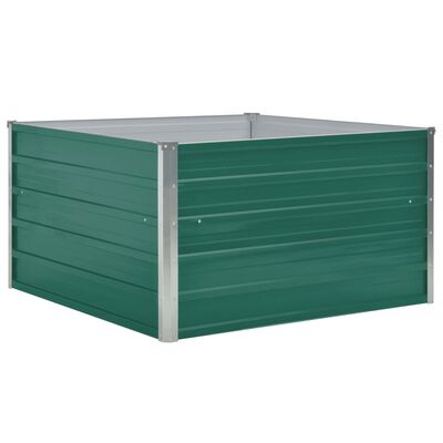 vidaXL Raised Garden Bed 100x100x45 cm Galvanised Steel Green