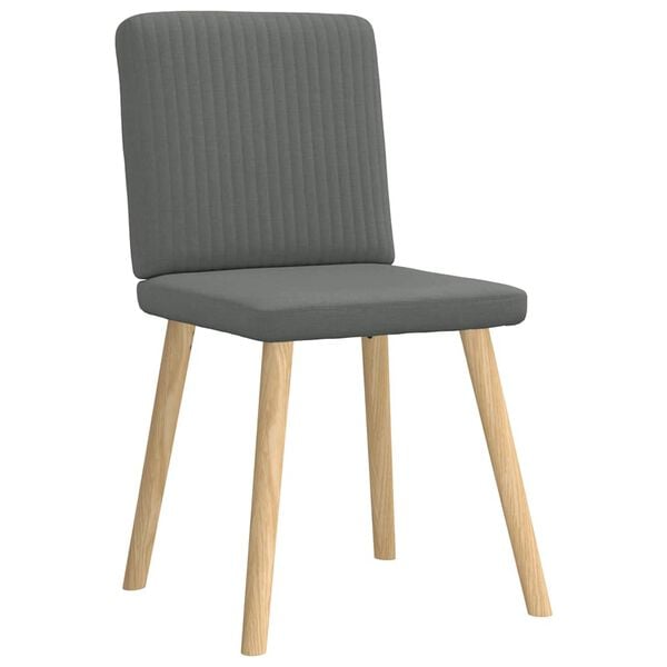 vidaXL Dining Chairs 4 pcs Dark Grey Fabric