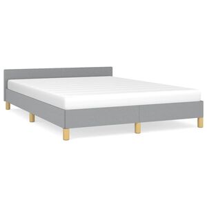 vidaXL Bed Frame without Mattress Light Grey Queen Fabric