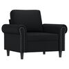 vidaXL Sofa Chair with Footstool Black 60 cm Faux Leather