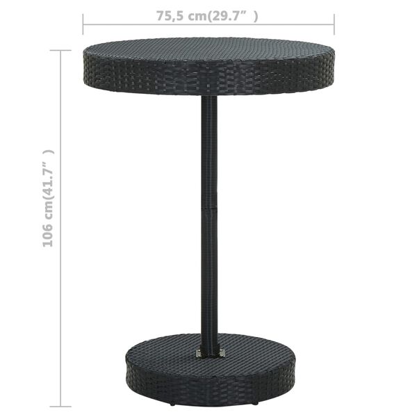 vidaXL 5 Piece Garden Bar Set with Cushions Poly Rattan Black