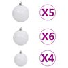 vidaXL Artificial Pre-lit Christmas Tree with Ball Set Black 150 cm PVC
