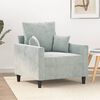 vidaXL Sofa Chair Light Grey 60 cm Velvet