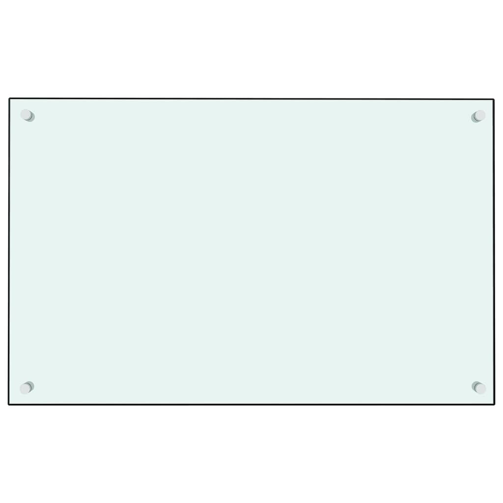 vidaXL Kitchen Backsplash White 80 x 50 cm Tempered Glass