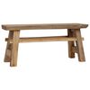 vidaXL Bench Mixed Recycled Wood and Solid Teak 100x28x43 cm