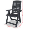 vidaXL 3 Piece Bistro Set Plastic Anthracite