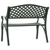 vidaXL Garden Bench 102 cm Cast Aluminium Green