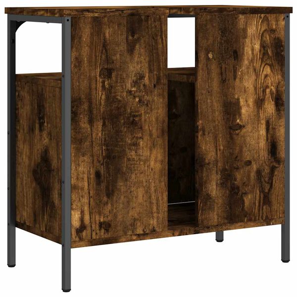 vidaXL Bathroom Sink Cabinet Smoked Oak 60x30x60 cm Engineered Wood