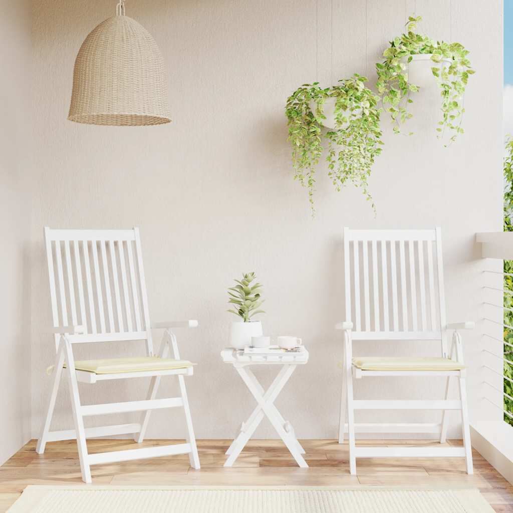 vidaXL Garden Chair Cushions 2 pcs Cream 40x40x4 cm Oxford Fabric