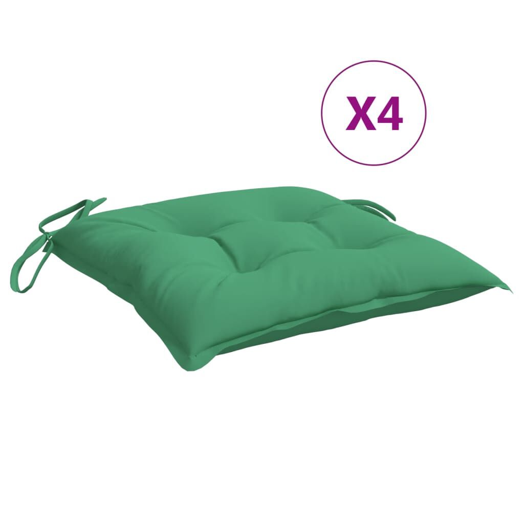 vidaXL Chair Cushions 4 pcs Green 40x40x7 cm Oxford Fabric