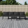 vidaXL 6 Piece Garden Lounge Set with Grey Cushions Steel