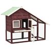 vidaXL Rabbit Hutch Mocha and White 140x63x120 cm Solid Firwood