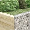 vidaXL Trapezium Gabion Raised Bed Galvanised Steel 80x20x100 cm