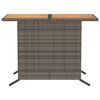 vidaXL 3 Piece Bistro Set with Cushions Grey Poly Rattan