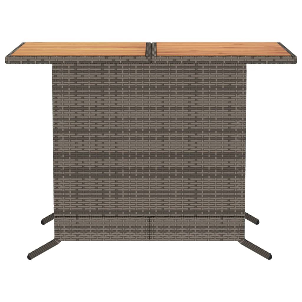 vidaXL 3 Piece Bistro Set with Cushions Grey Poly Rattan