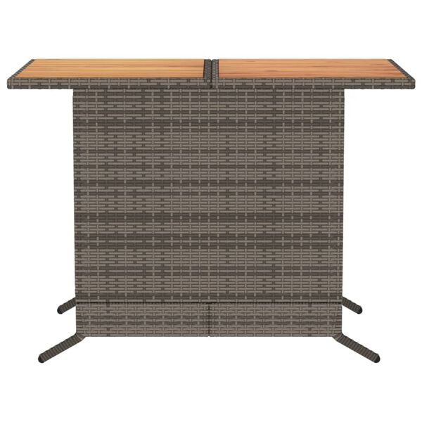 vidaXL 3 Piece Bistro Set with Cushions Grey Poly Rattan