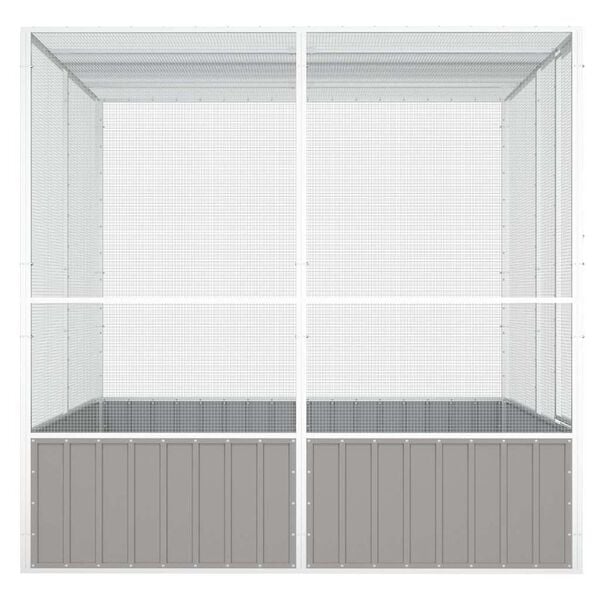 vidaXL Bird Cage Grey 213.5x217.5x211.5 cm Galvanised Steel