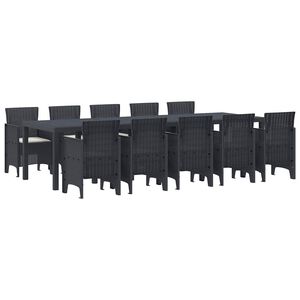 vidaXL Garden Dining Set with Cushion 11 pcs Anthracite and Cream