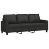 vidaXL 2 Piece Sofa Set with Cushions Black Fabric