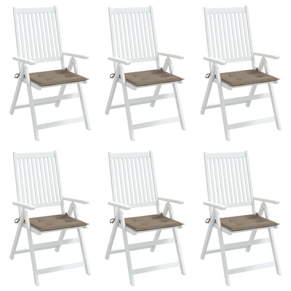 vidaXL Garden Chair Cushions 6 pcs Taupe 50x50x3 cm Oxford Fabric